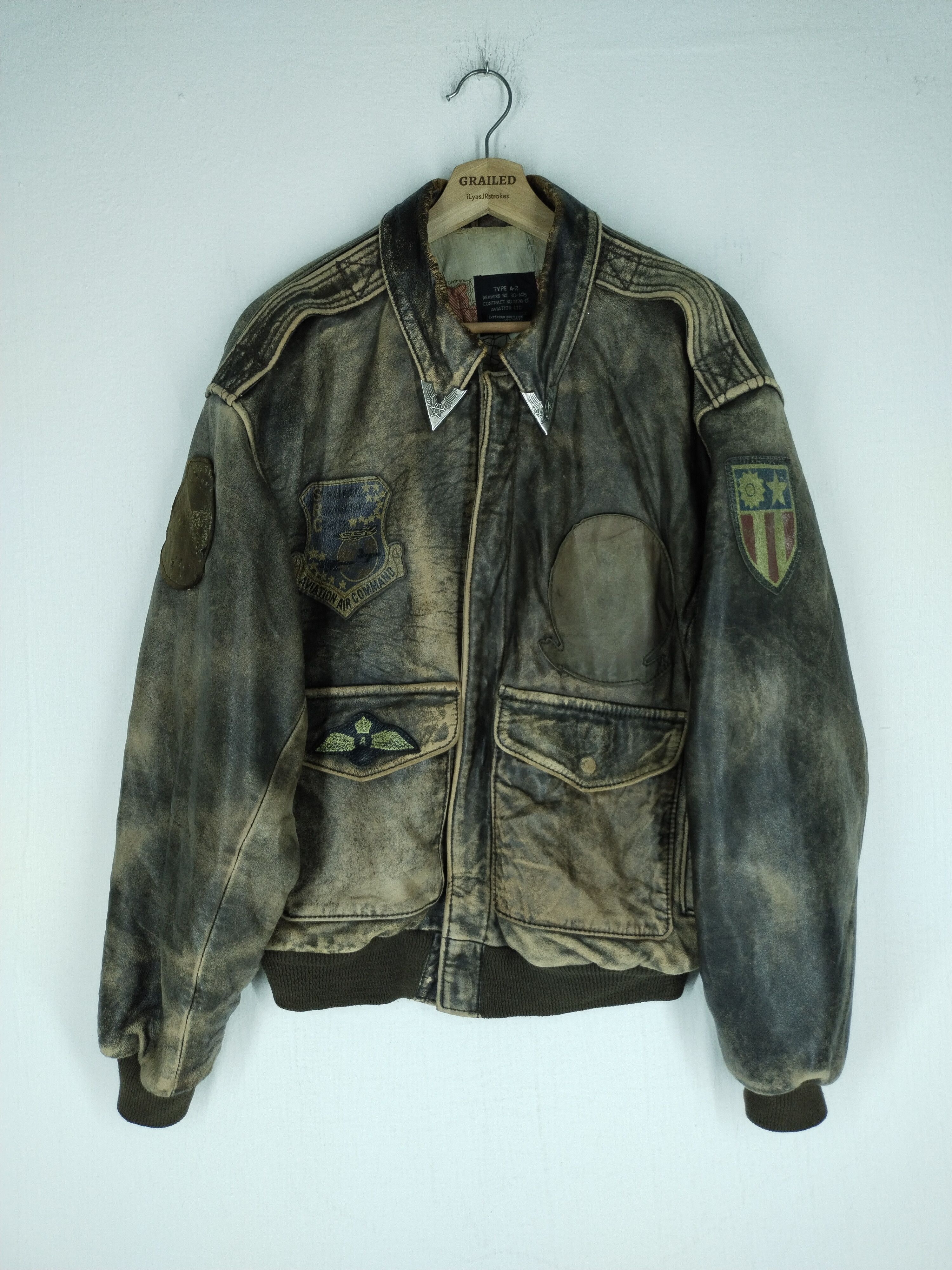 Leather Vtg Aviation Type A-2 Aviation Air Command Leather Jacket Size US M / EU 48-50 / 2 - 1 Thumbnail