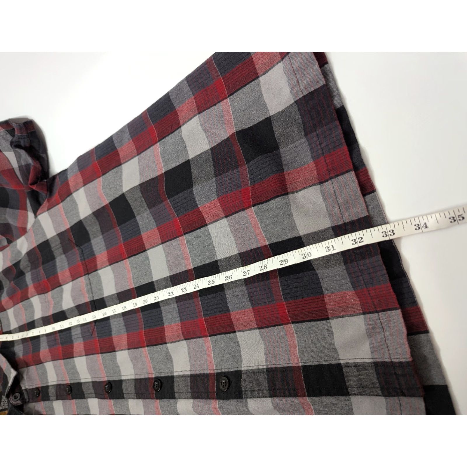 Vintage Yago Shirt Button-Up Plaid Grey Red 3XL Short Sleeve Mens Casual Workwear Urban Streetwear Size US XXL / EU 58 / 5 - 4 Thumbnail