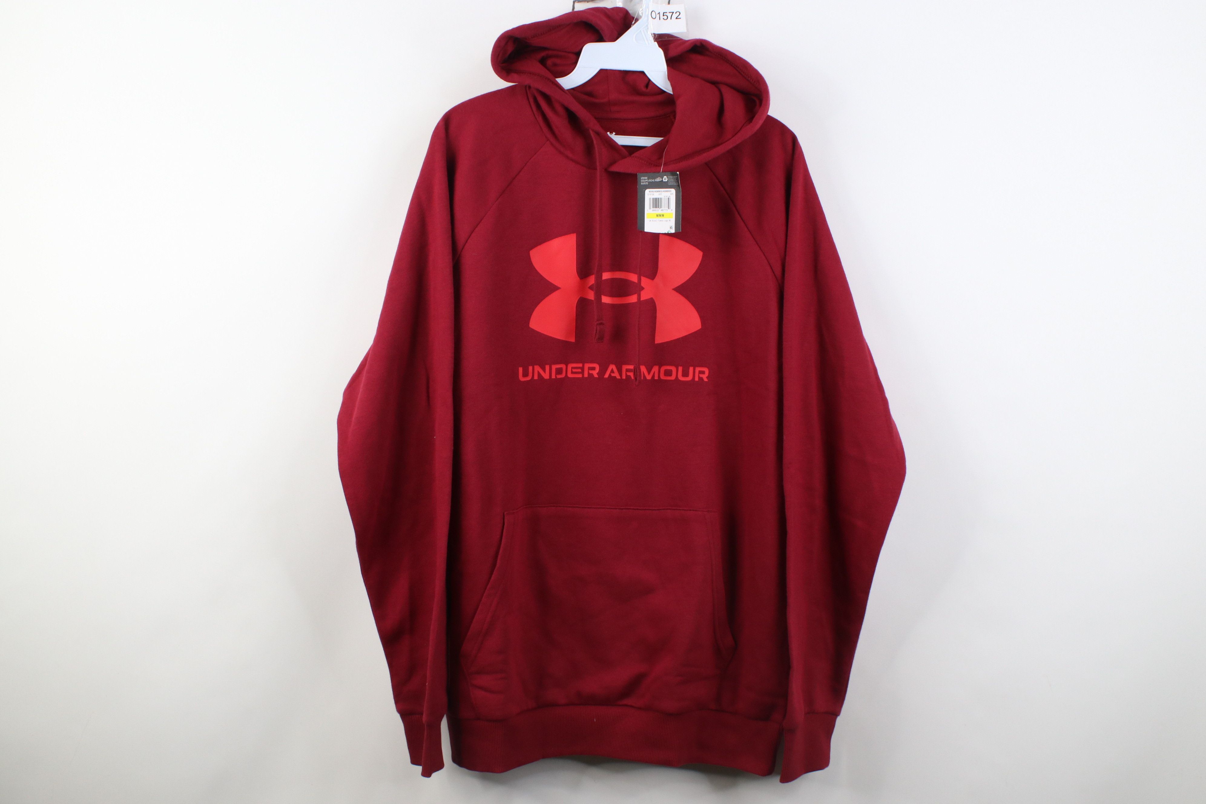 Under Armour New Under Armour Spell Out Big Logo Hoodie Sweatshirt Red Size US M / EU 48-50 / 2 - 1 Thumbnail