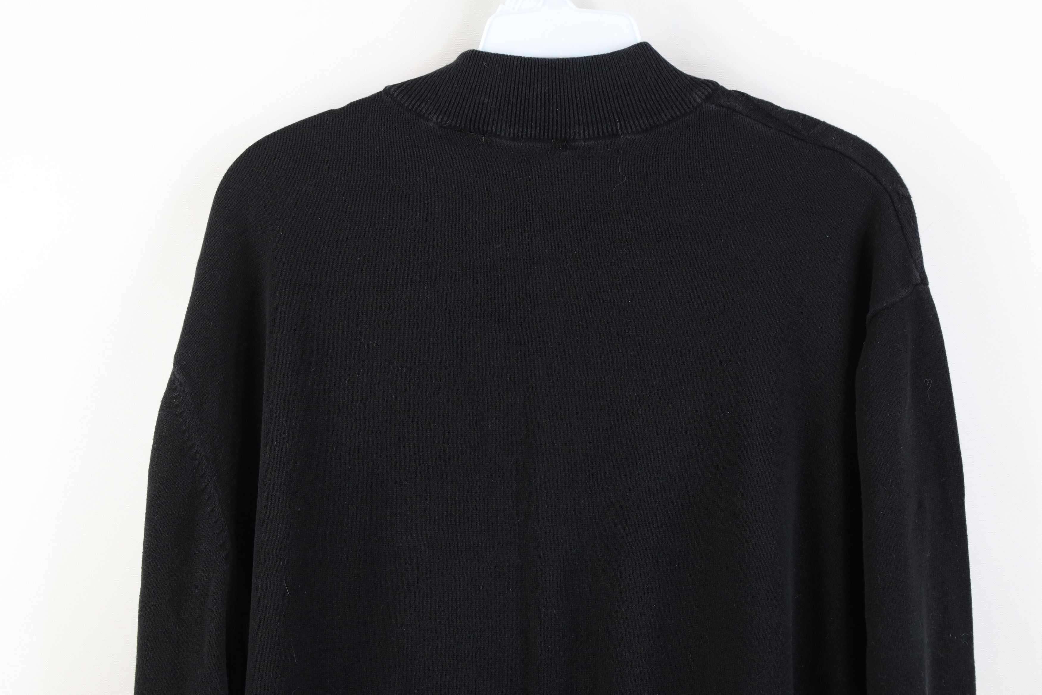 Vintage Vintage 90s Streetwear Cable Knit Mock Neck Sweater Black Size US XL / EU 56 / 4 - 12 Thumbnail