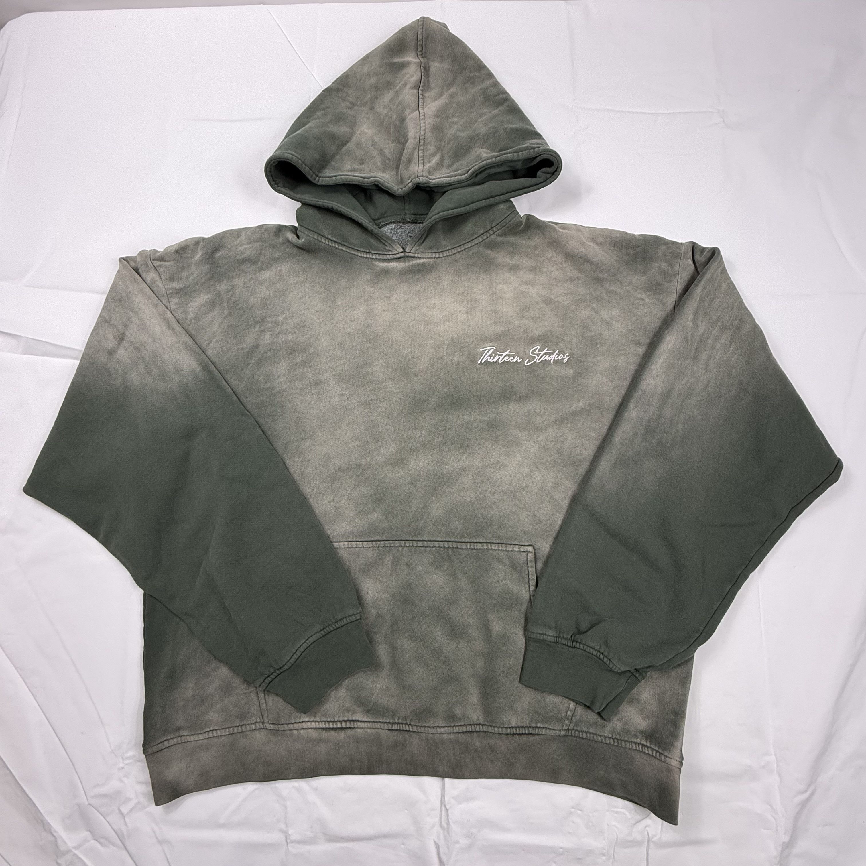 Thirteen Studios Thirteen Studios Sun Faded Hoodie Green Grey Boxy Fit Size US XXL / EU 58 / 5 - 1 Thumbnail