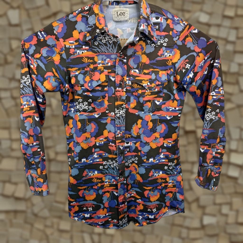 Lee VINTAGE Lee Western Shirt Men M Cowgirl Cowboy Country Graphic Print Long Sleeve Button-Up Fall Winter Spring Summer Size US M / EU 48-50 / 2 - 1 Thumbnail
