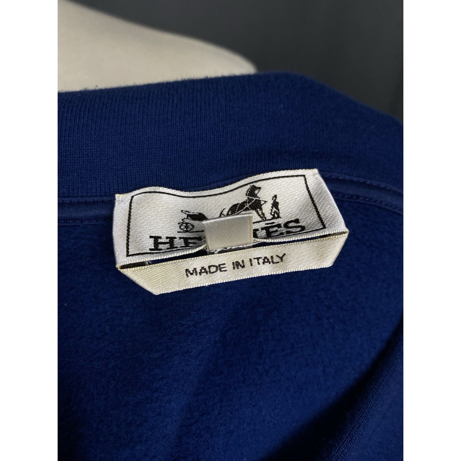 Hermes Hermès Big Logo Men's Blue Hoodie Sweater Size 2XL Size US XXL / EU 58 / 5 - 10 Thumbnail