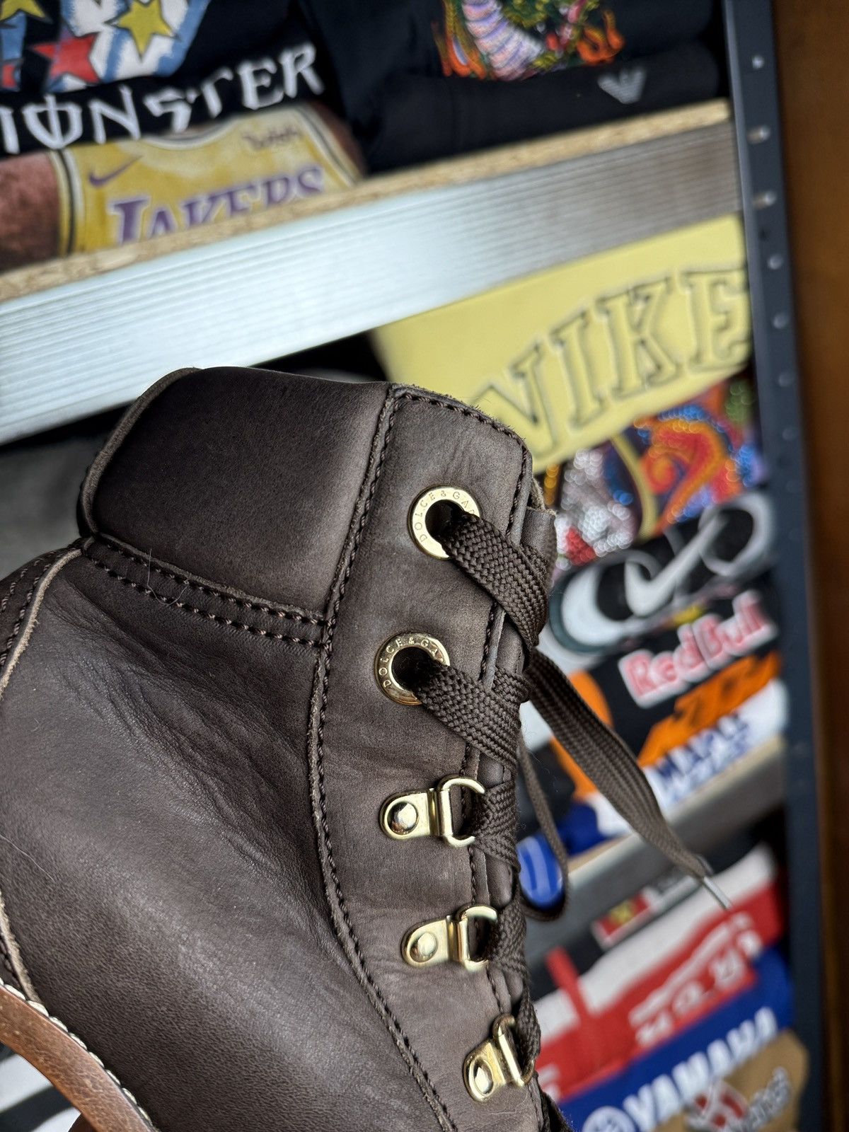 Dolce & Gabbana D&G Dolce & Gabbana Vintage Brown Leather Boots Size US 8 / IT 38 - 8 Thumbnail
