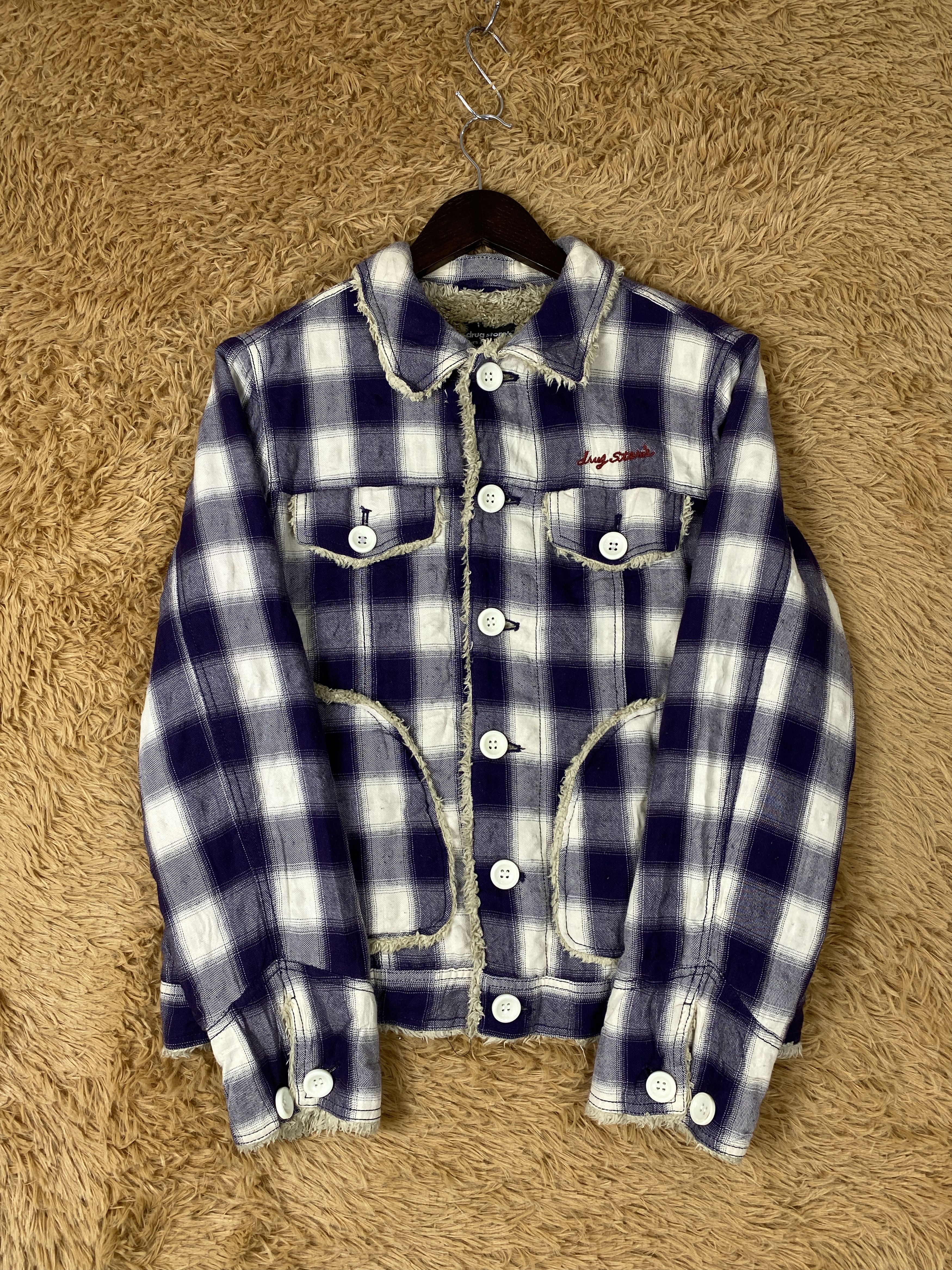 Japanese Brand Vintage Drug Store's Flannel Sherpa Lining Jacket J1980 Size US XS / EU 42 / 0 - 5 Thumbnail