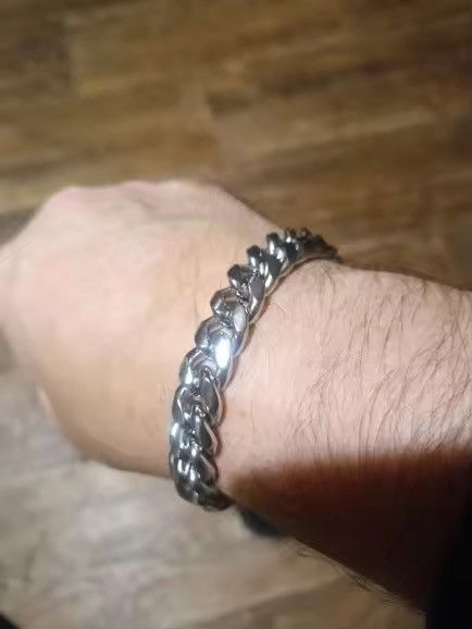 Jewelry 12 mm + 22 cm Cuban Chain Bracelets Size ONE SIZE - 7 Thumbnail