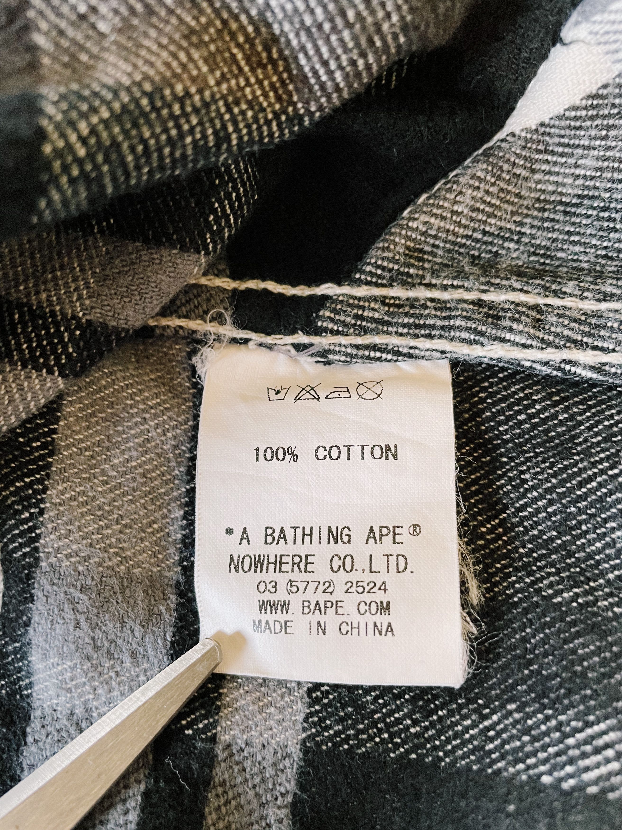 Bape Vintage Y2K Bape Plaid Check Longsleeve Flannel Shirt Size US M / EU 48-50 / 2 - 4 Thumbnail