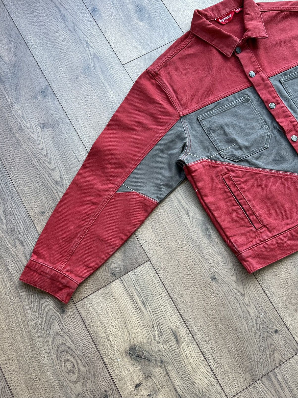 Supreme Supreme 2-Tone Paneled Denim Jacket “Red” Large Size US L / EU 52-54 / 3 - 7 Thumbnail