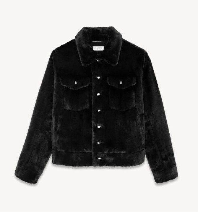 Saint Laurent Paris Denim jacket in animal-free fur Size US M / EU 48-50 / 2 - 1 Preview