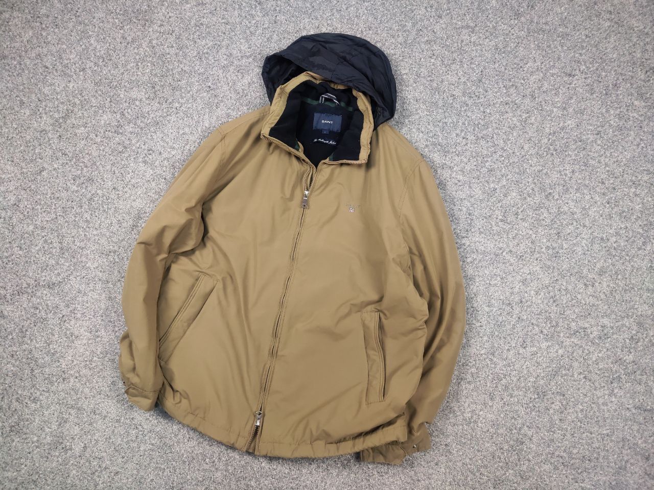 Gant Gant the length Dark Khaki Hooded Fleece-insulated Jacket Size US L / EU 52-54 / 3 - 3 Thumbnail