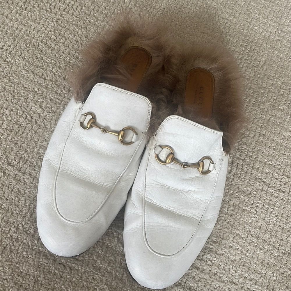 Gucci GUCCI WHITE FUR SLIDE LOAFER Size US 8.5 / IT 38.5 - 3 Thumbnail