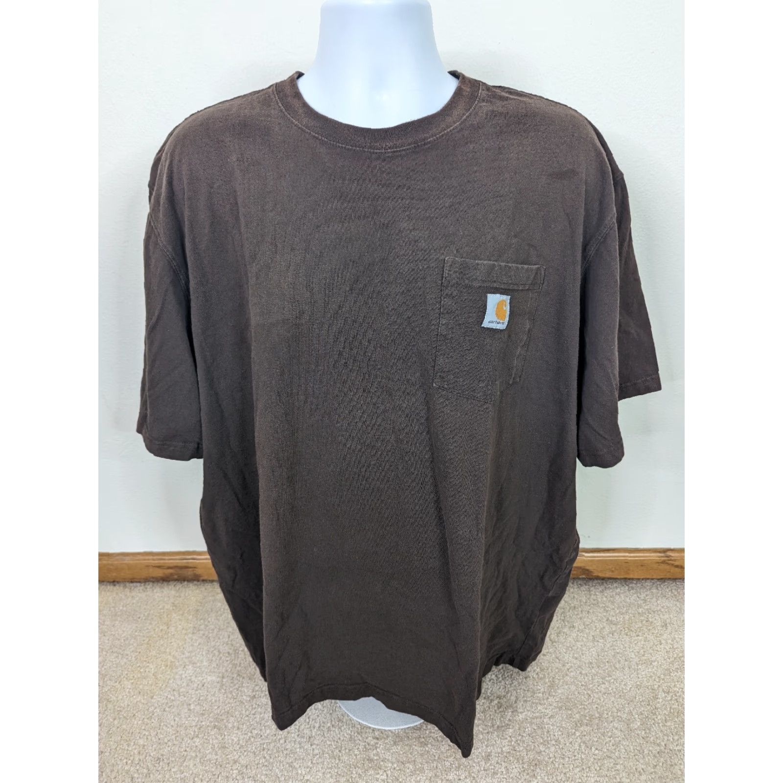 Carhartt VINTAGE Carhartt Shirt Mens 2XL Brown Original Fit Pocket Tee Work Wear T8S Size US XXL / EU 58 / 5 - 2 Thumbnail