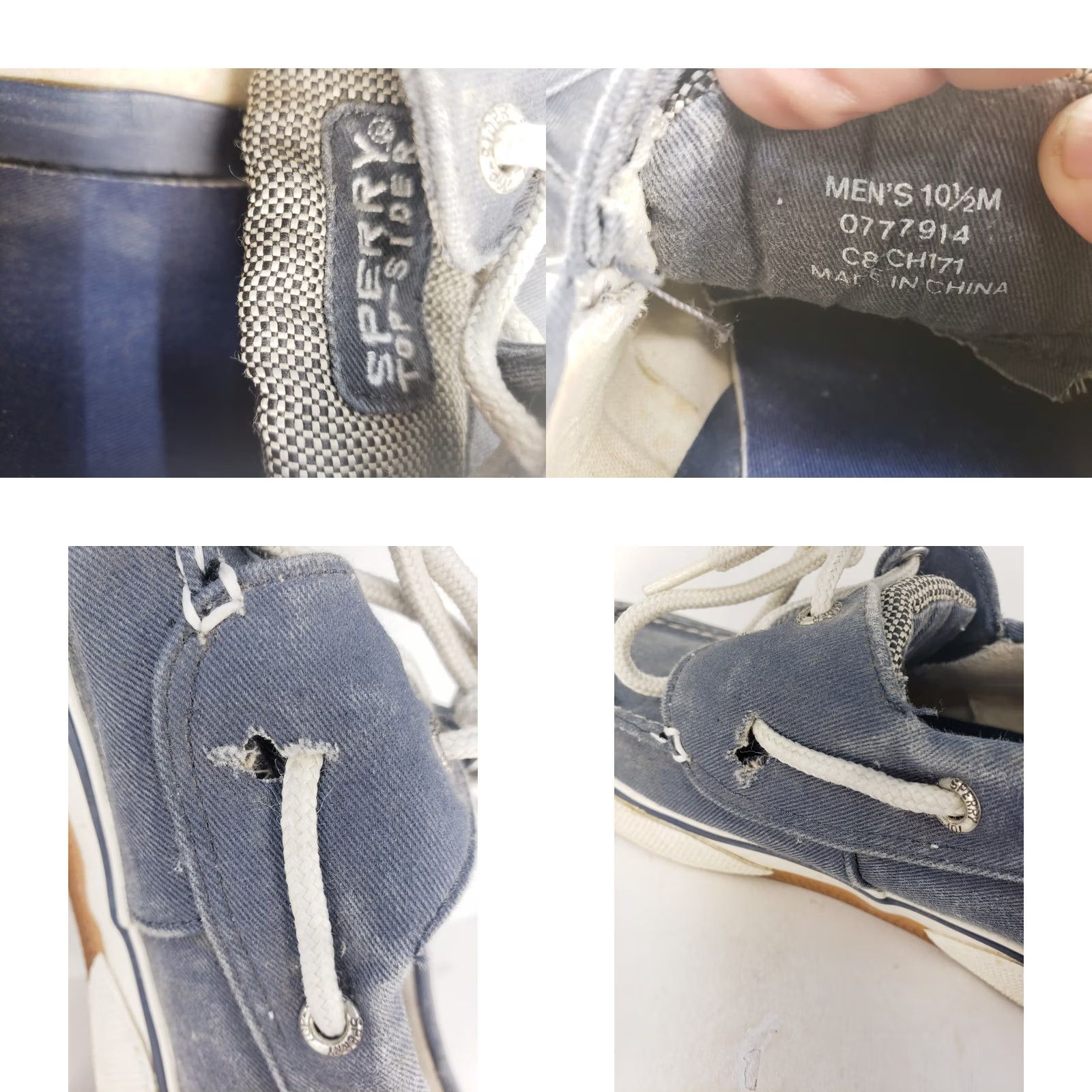 Sperry Sperry Top Sider Halyard Two Eye Blue Denim Boat Shoes Mens 10.5 M Casual Leatherless? (note) Size US L / EU 52-54 / 3 - 9 Thumbnail