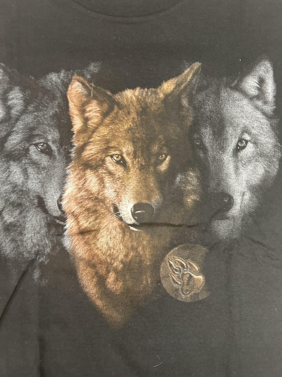 Vintage Crazy Vintage 90s Essential Black Wolf Animal Nature Shirt Size US M / EU 48-50 / 2 - 2 Thumbnail