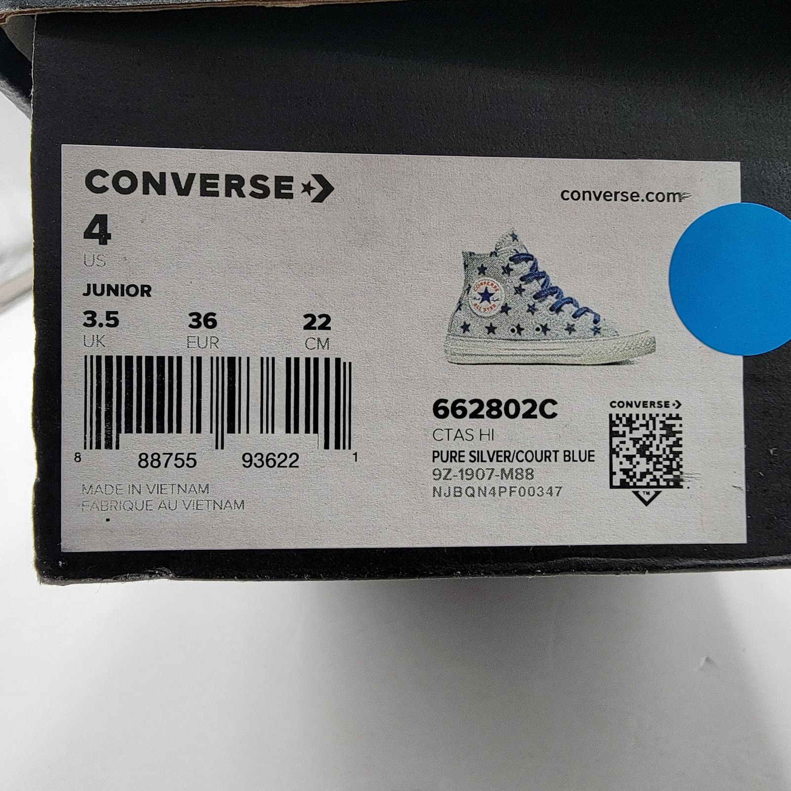 Converse Converse CTAS High 'Glitter Blue Stars' Sz 4Y - New Size US 5.5 / IT 35.5 - 9 Thumbnail