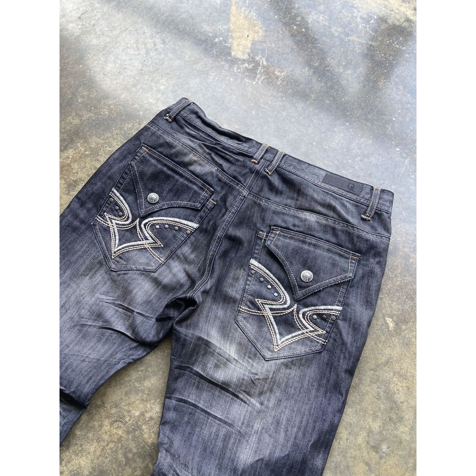 Affliction Crazy Vintage Y2K Embroidered Affliction Style Goth Jeans Size US 34 / EU 50 - 2 Thumbnail