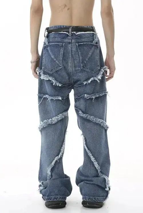 VIBE Raw edge wide-leg jeans with retro design Size US 32 / EU 48 - 3 Thumbnail
