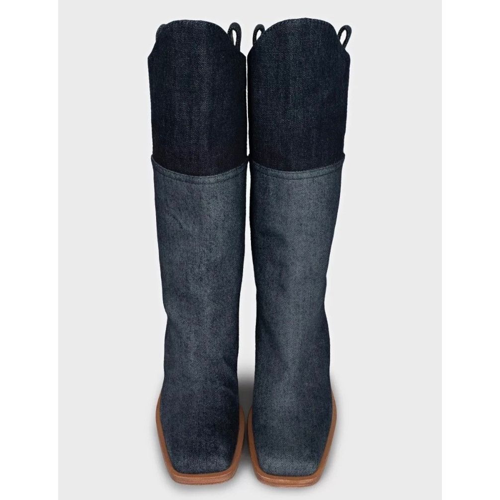 Chanel Chanel Denim Logo Boots - Chic Blue Ankle Booties Size 37.5 Size US 7.5 / IT 37.5 - 2 Thumbnail