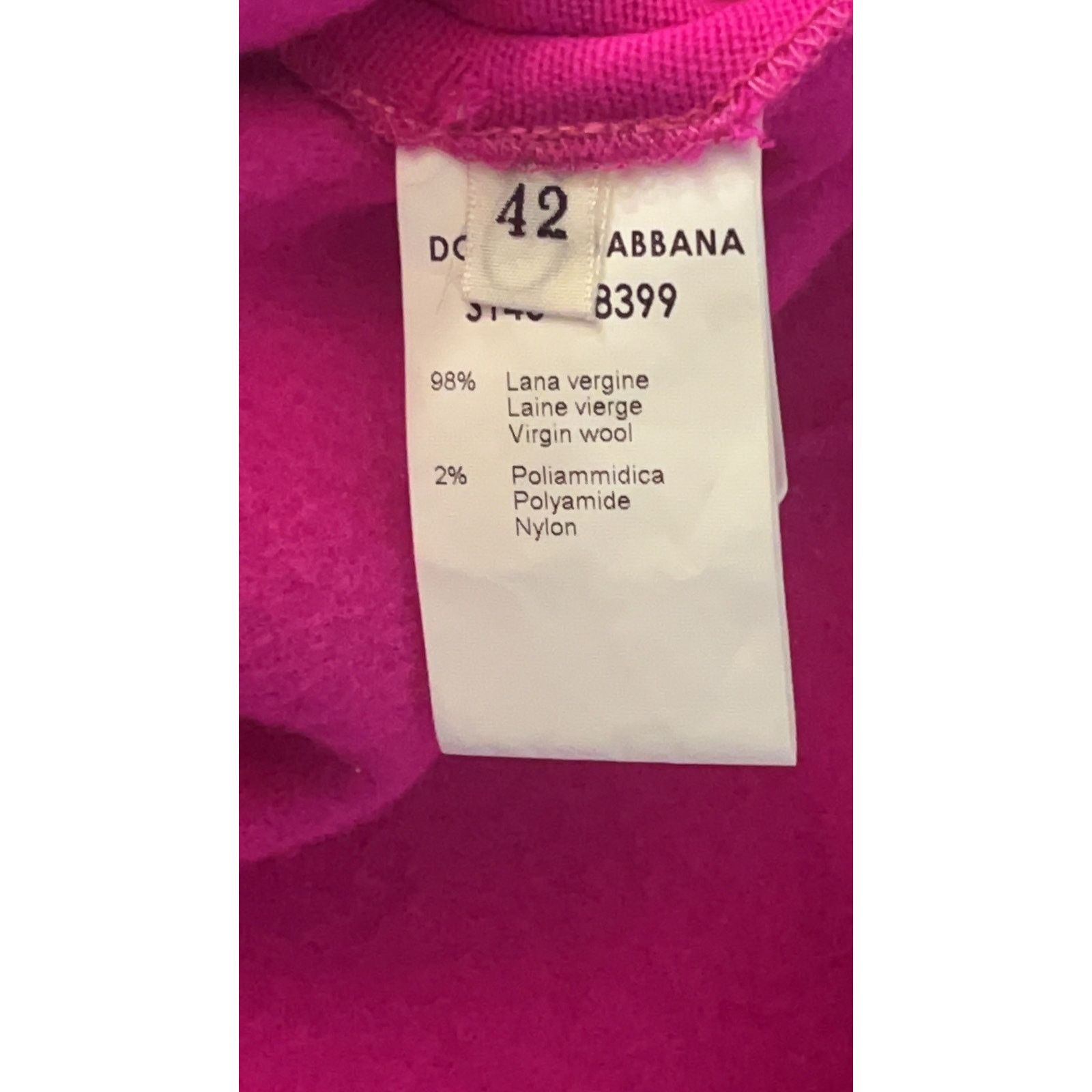Dolce & Gabbana VTG. Dolce & Gabbana Hot Pink Wool Skirt Size Size 28" / US 6 / IT 42 - 5 Thumbnail