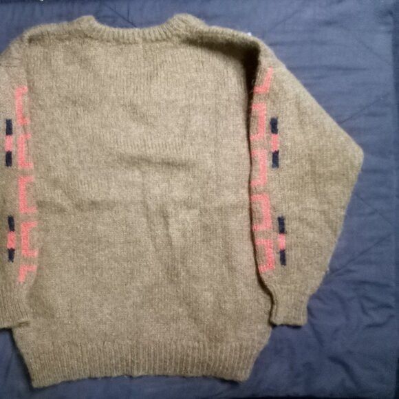 Vintage Vintage Japanese Geometric Pattern V-Neck Wool Sweater Size US XL / EU 56 / 4 - 5 Thumbnail