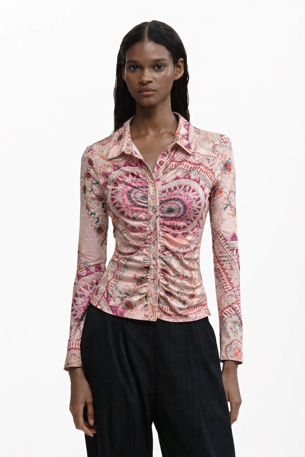 Guess Guess Womens Multicolor Paisley Button Up Blouse Slim Fit Size S / US 4 / IT 40 - 1 Thumbnail