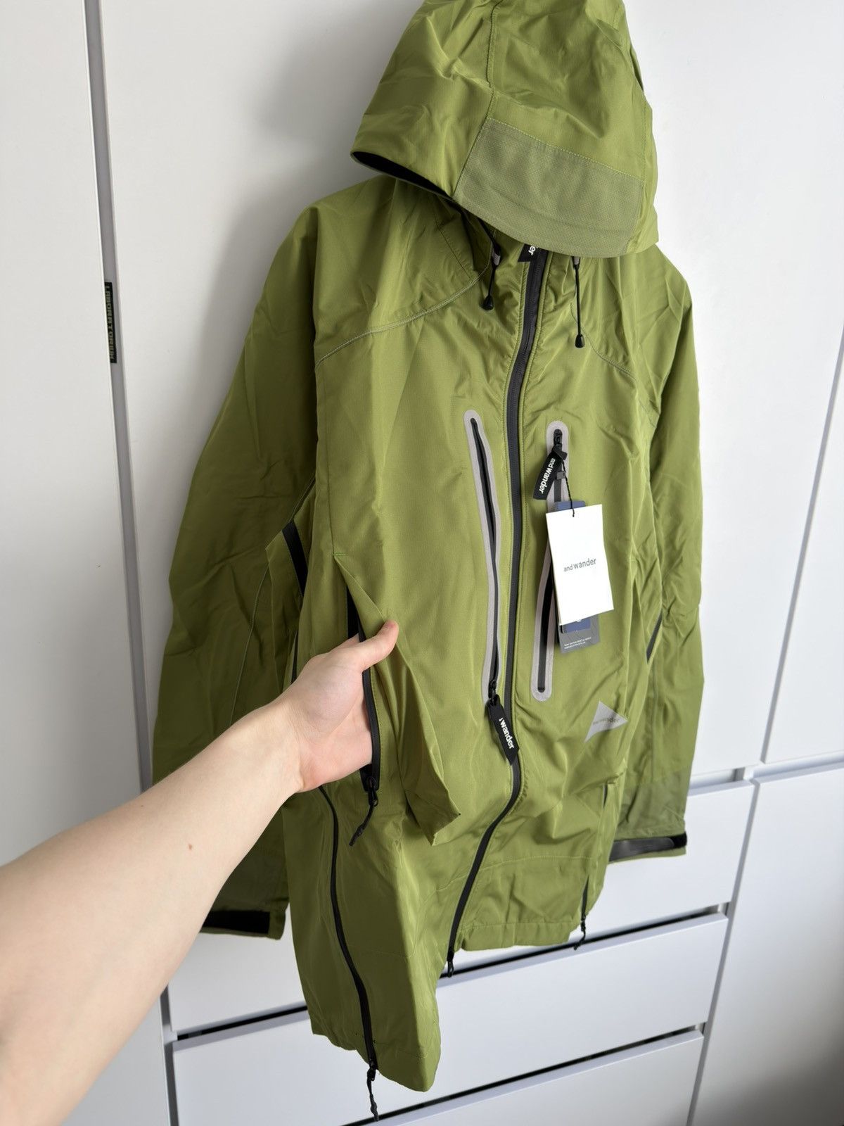 And Wander And Wander Pertex Hooded Jacket Olive Green Technical Shell Size US L / EU 52-54 / 3 - 6 Thumbnail
