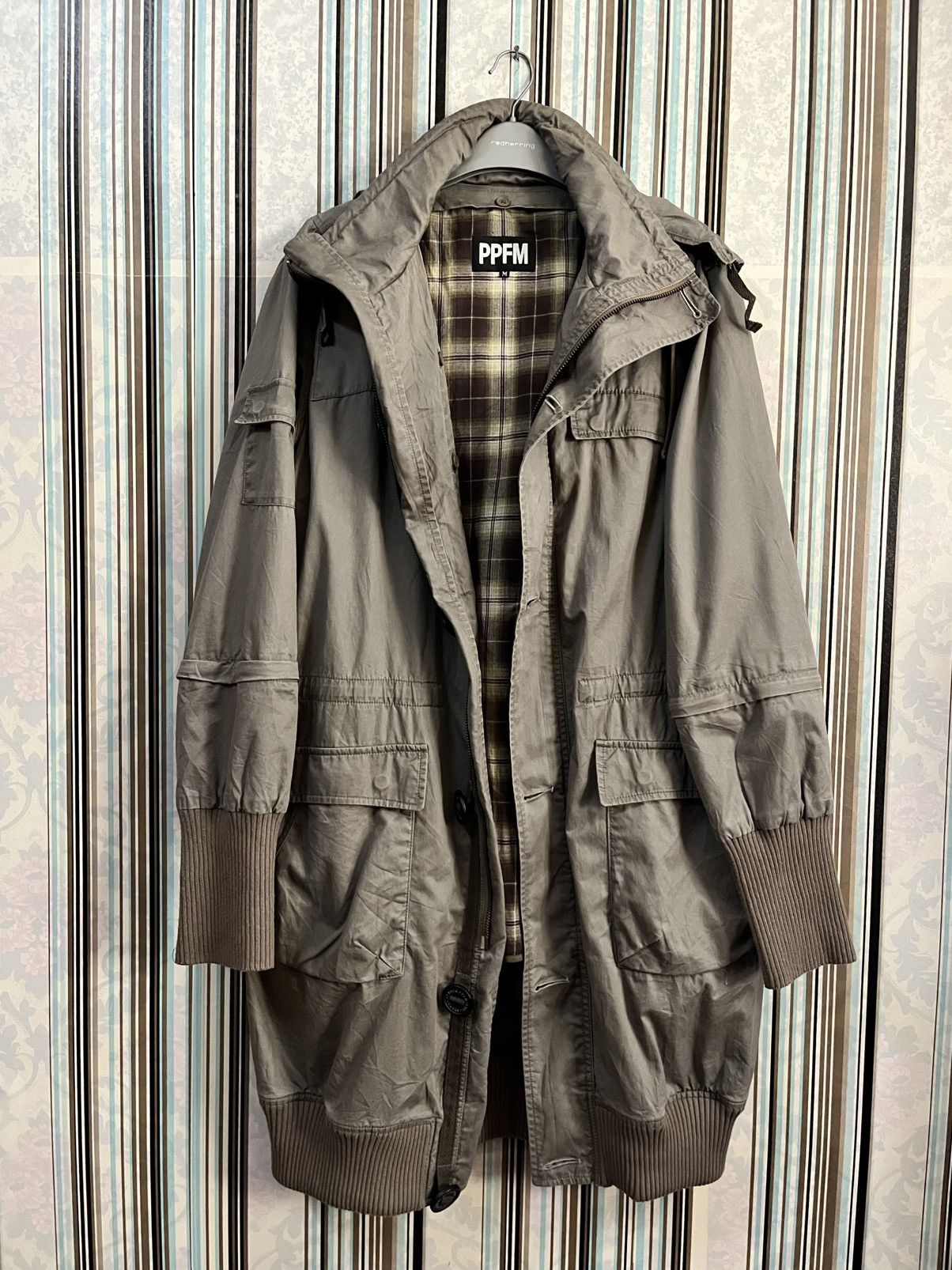 PPFM 1990s parka fishtail checked zipped affordable #H1 Size US M / EU 48-50 / 2 - 5 Thumbnail