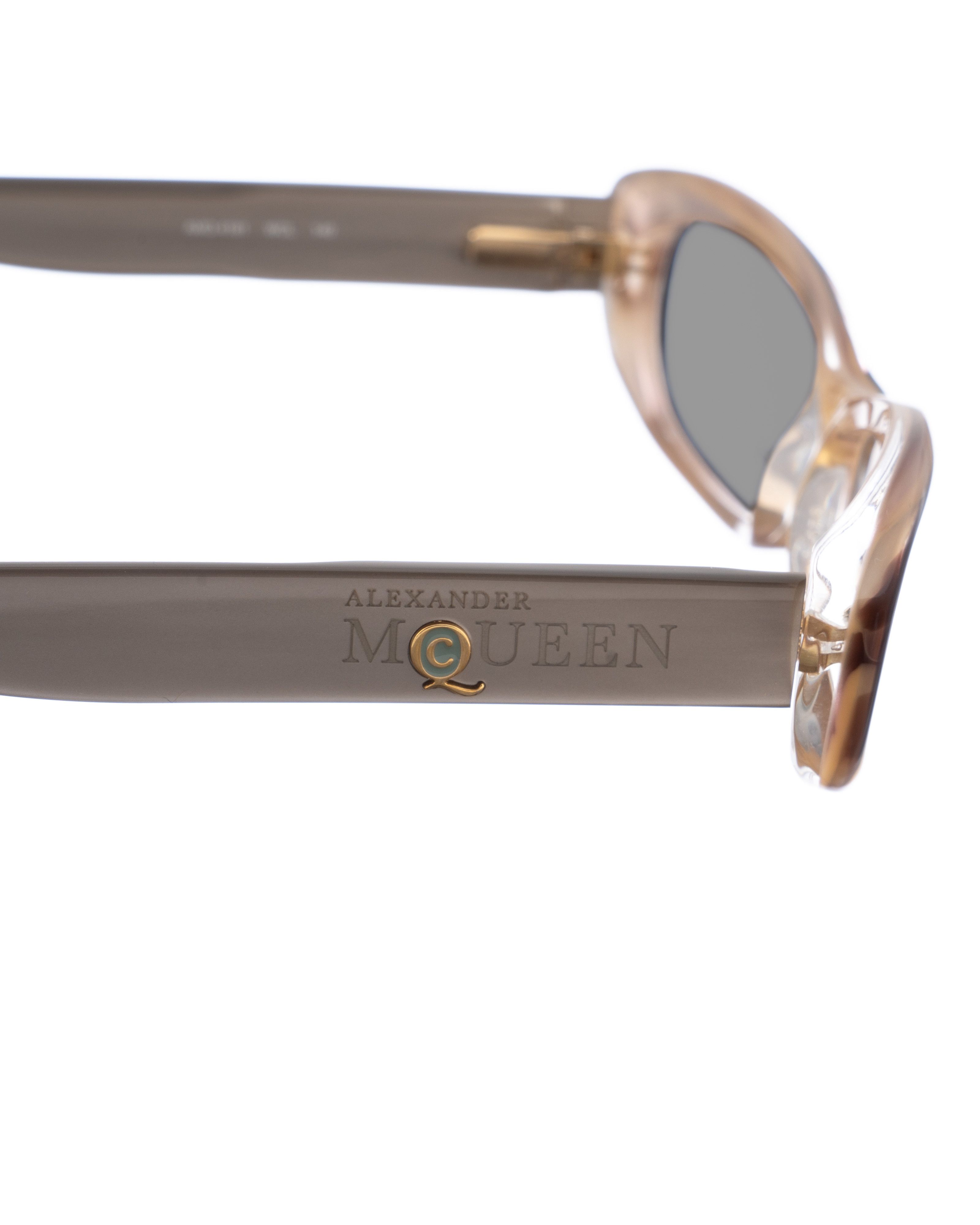 Alexander McQueen Alexander McQueen 90s Double Brown Cat-Eye Sunglasses Size ONE SIZE - 3 Thumbnail