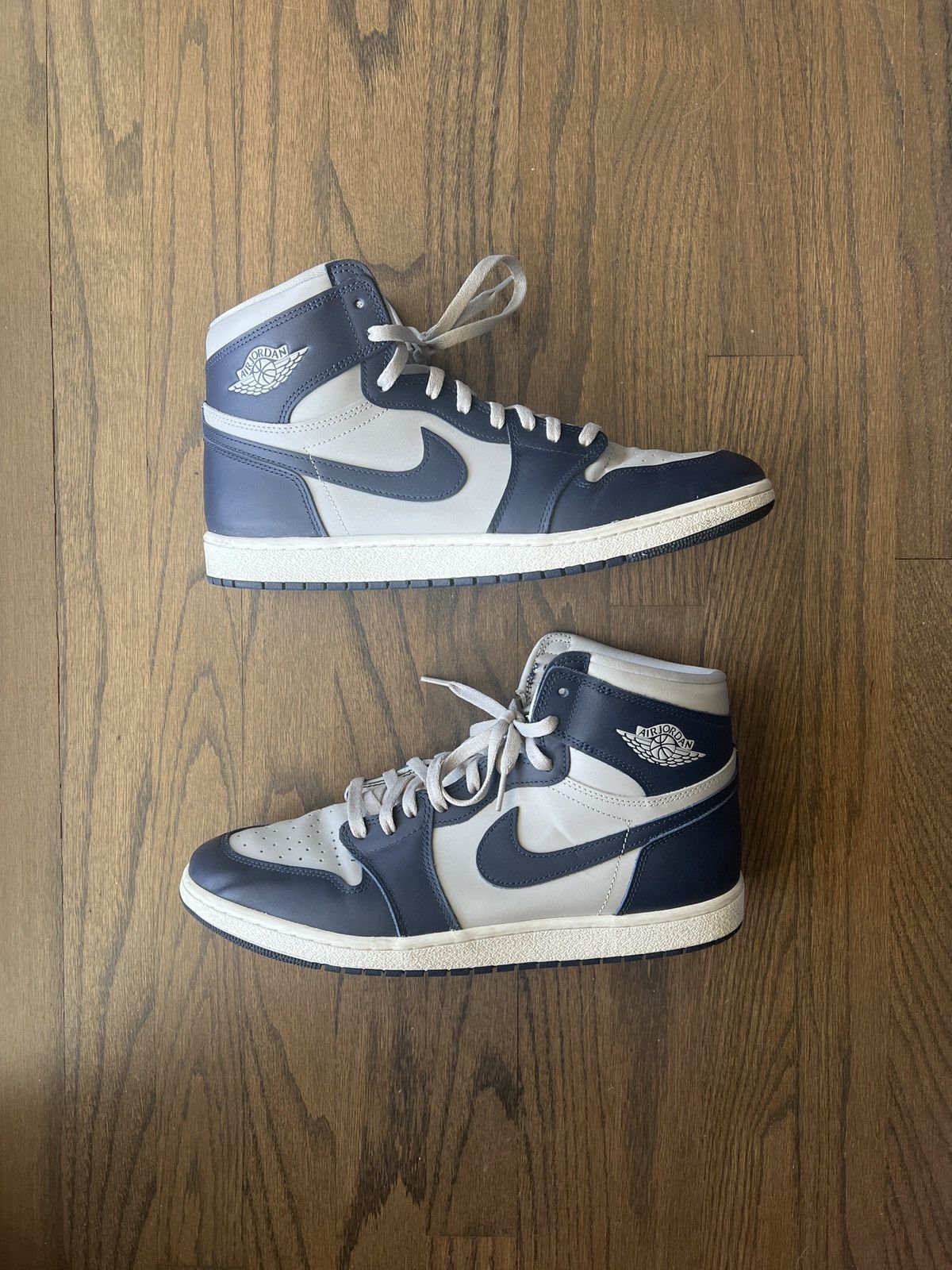 image of Air Jordan 1 Retro Hi ‘85 OG ‘Georgetown’ Shoes in Collegiate Navy, Men's (Size 13)