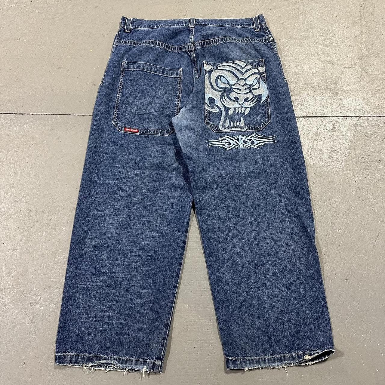 Pre-owned Jnco X Vintage Y2k Jnco Tribals Tiger Stitch Baggy Skate 