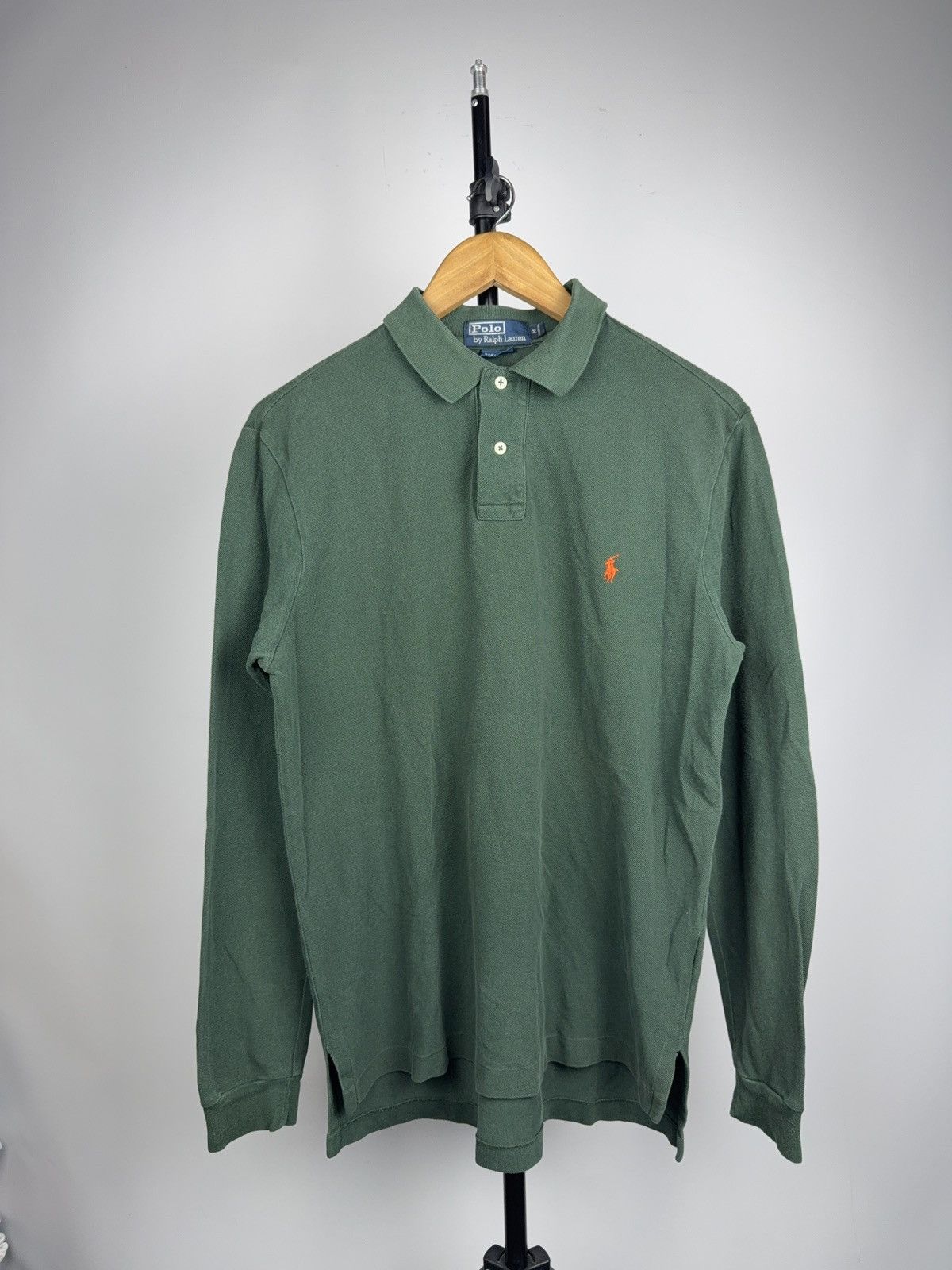 Polo Ralph Lauren 90s Vintage Polo Ralph Lauren Green Long Sleeve Polo Shirt Size US M / EU 48-50 / 2 - 1 Thumbnail