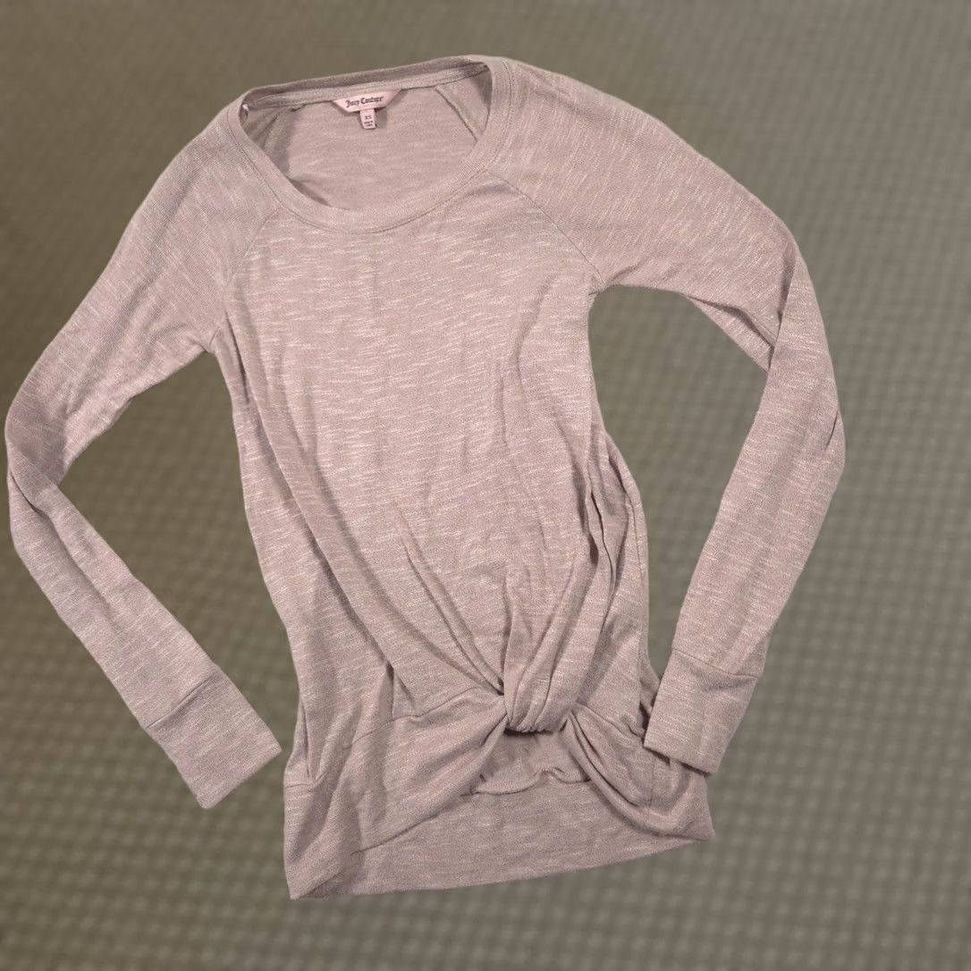 Juicy Couture Juicy Couture Shirt Womens XS Beige Twist Front Scoop Neck Long Sleeve Top Size XS / US 0-2 / IT 36-38 - 1 Thumbnail