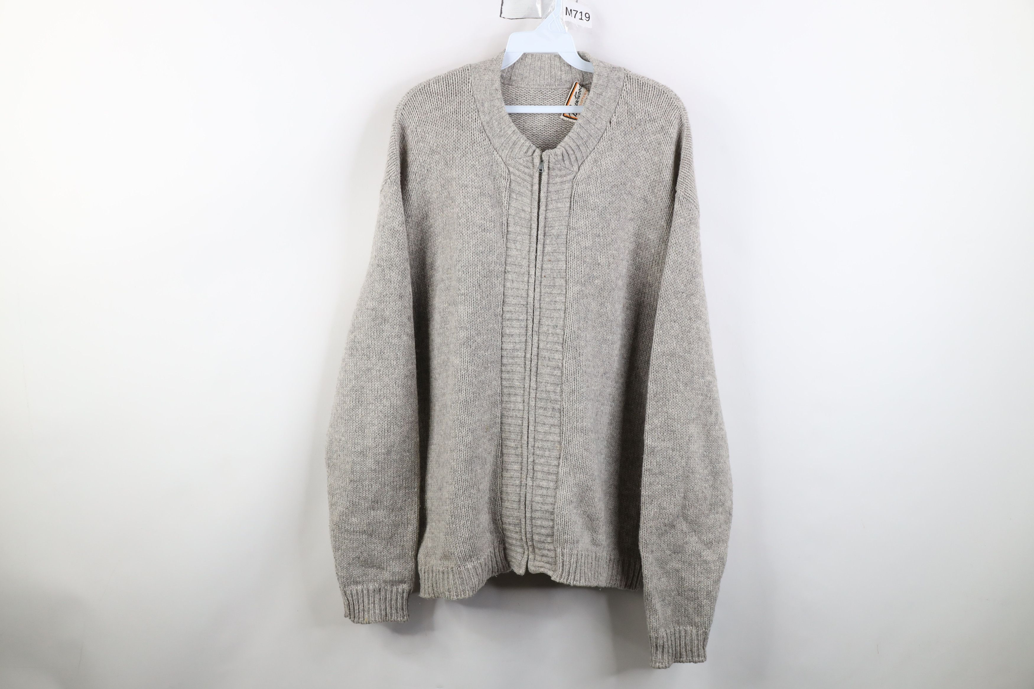 Vintage 60s Streetwear Knit Full Zip Cardigan Sweater USA