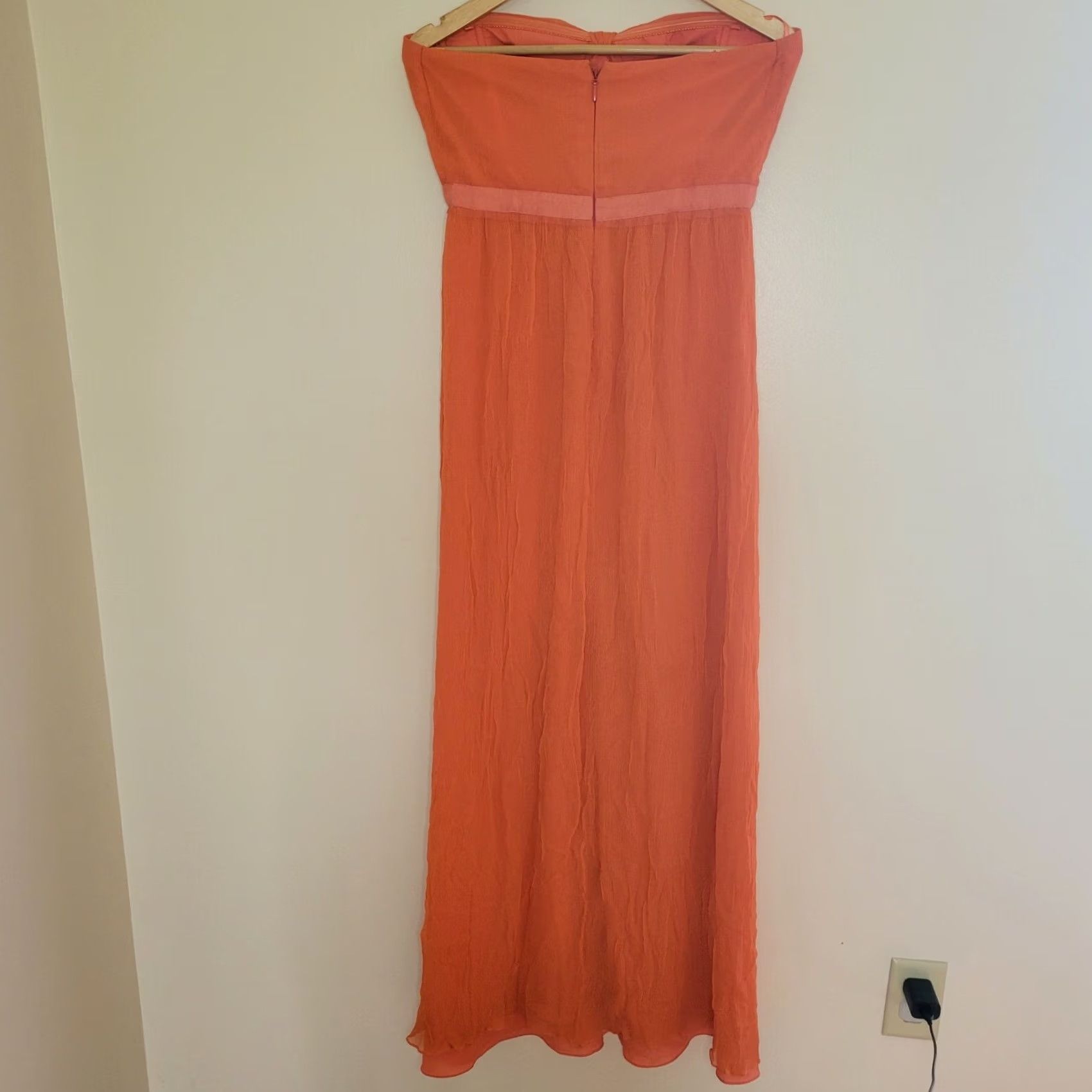 Bcbgmaxazria BCBGMAXAZRIA Maxi Dress 12 Pink Formal Floor Length Strapless Silk Chiffon 52" Long Sleeveless Sweetheart Wedding Colorful Size XL / US 12-14 / IT 48-50 - 5 Thumbnail