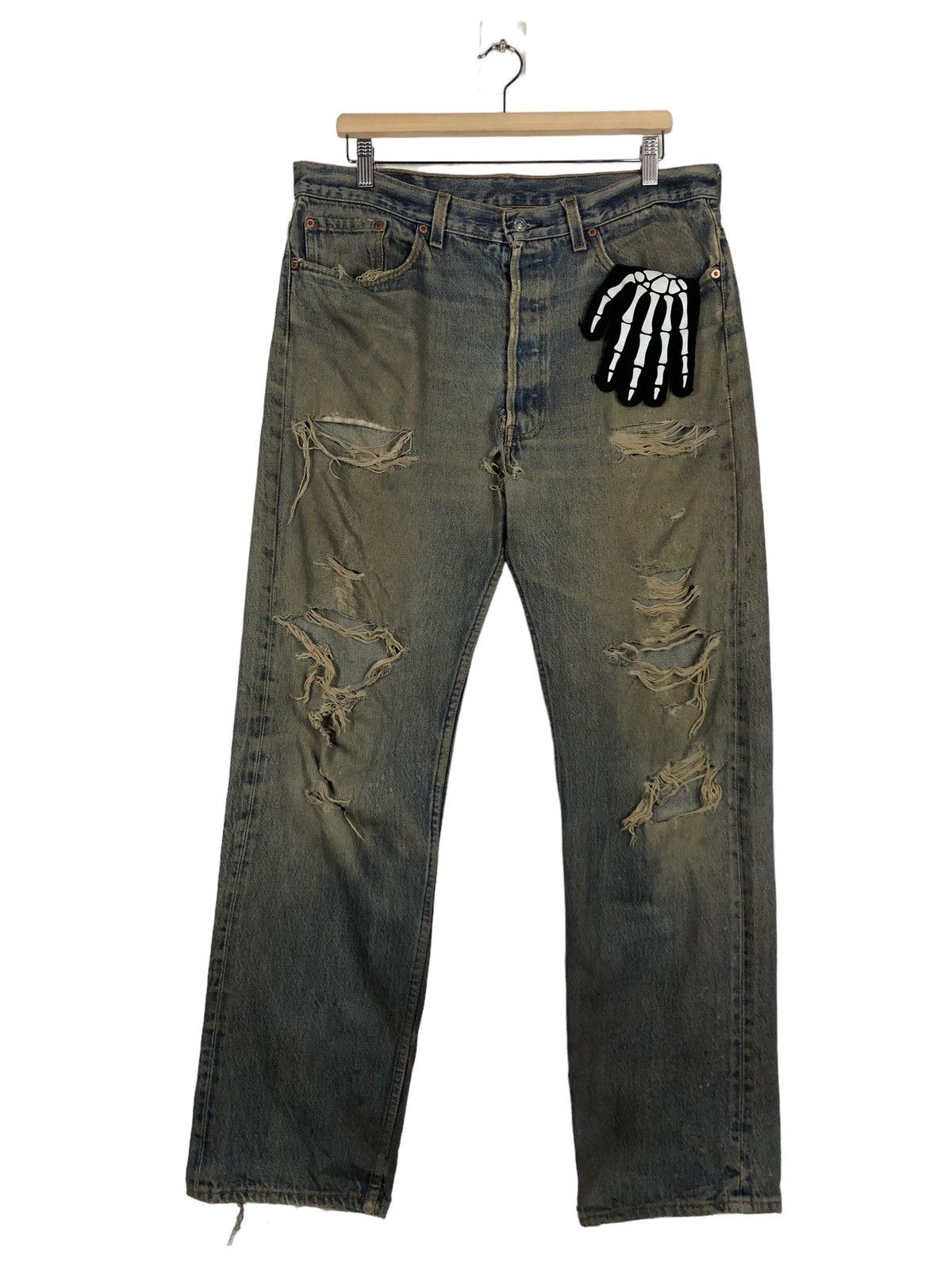Levi's Vintage Clothing 🔥80’s Vintage Selvedges Distressed Denim Jeans Levi’s 501 Size US 36 / EU 52 - 1 Thumbnail