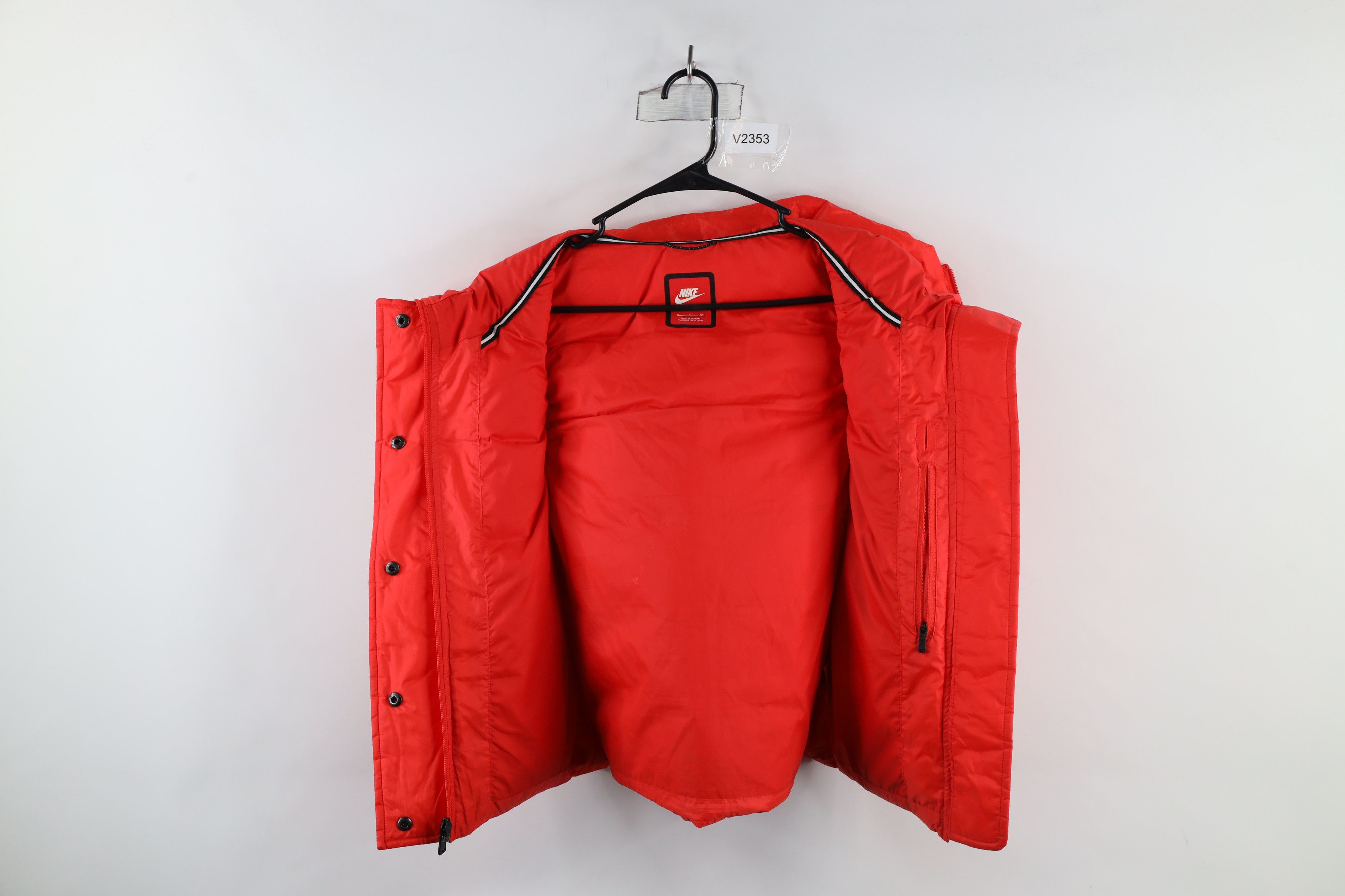 Nike × Vintage Nike Out Box Logo Duck Down Hooded Puffer Vest Jacket Red Size S / US 4 / IT 40 - 8 Thumbnail