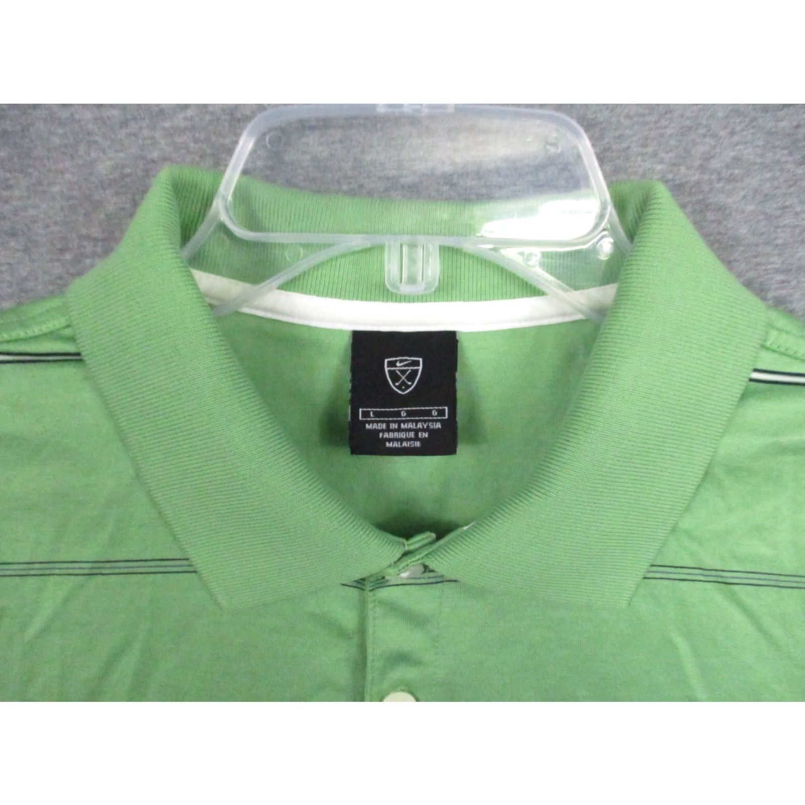 Nike Nike Golf Polo Shirt L Mens Dri-Fit Green Blue Stripe Short Sleeve Cotton Polyester Size US L / EU 52-54 / 3 - 3 Thumbnail
