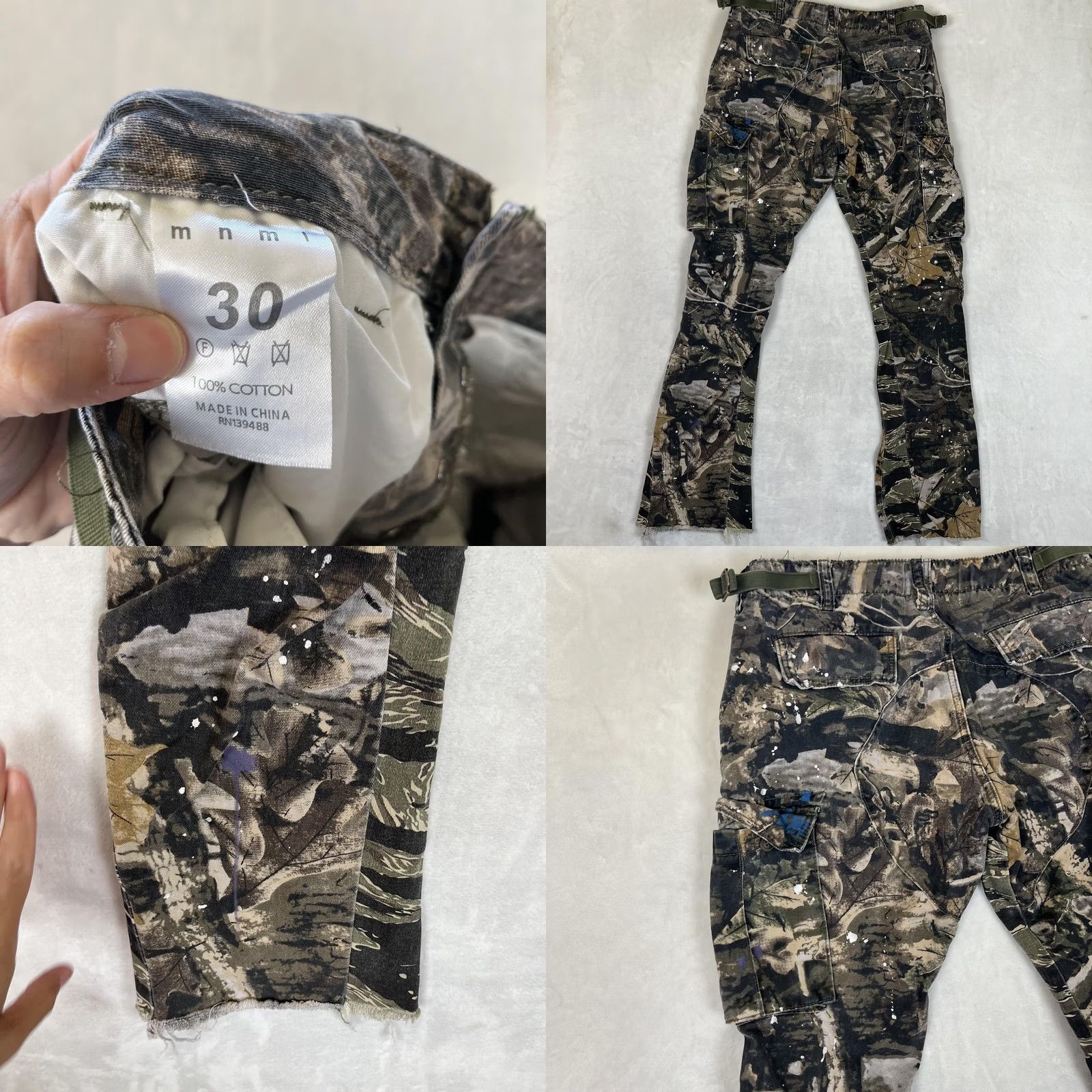 MNML MNML Cargo Pants Mens 30x34 Camouflage Canvas Paint Splatter Adjustable Waist Size US 30 / EU 46 - 8 Thumbnail