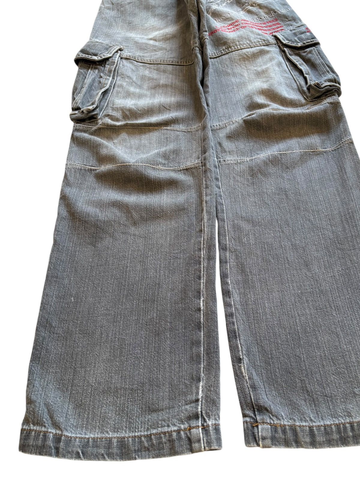 Japanese Brand Vintage Japanese Brand Wording Style Baggy Cargo Jeans Size US 29 - 7 Thumbnail