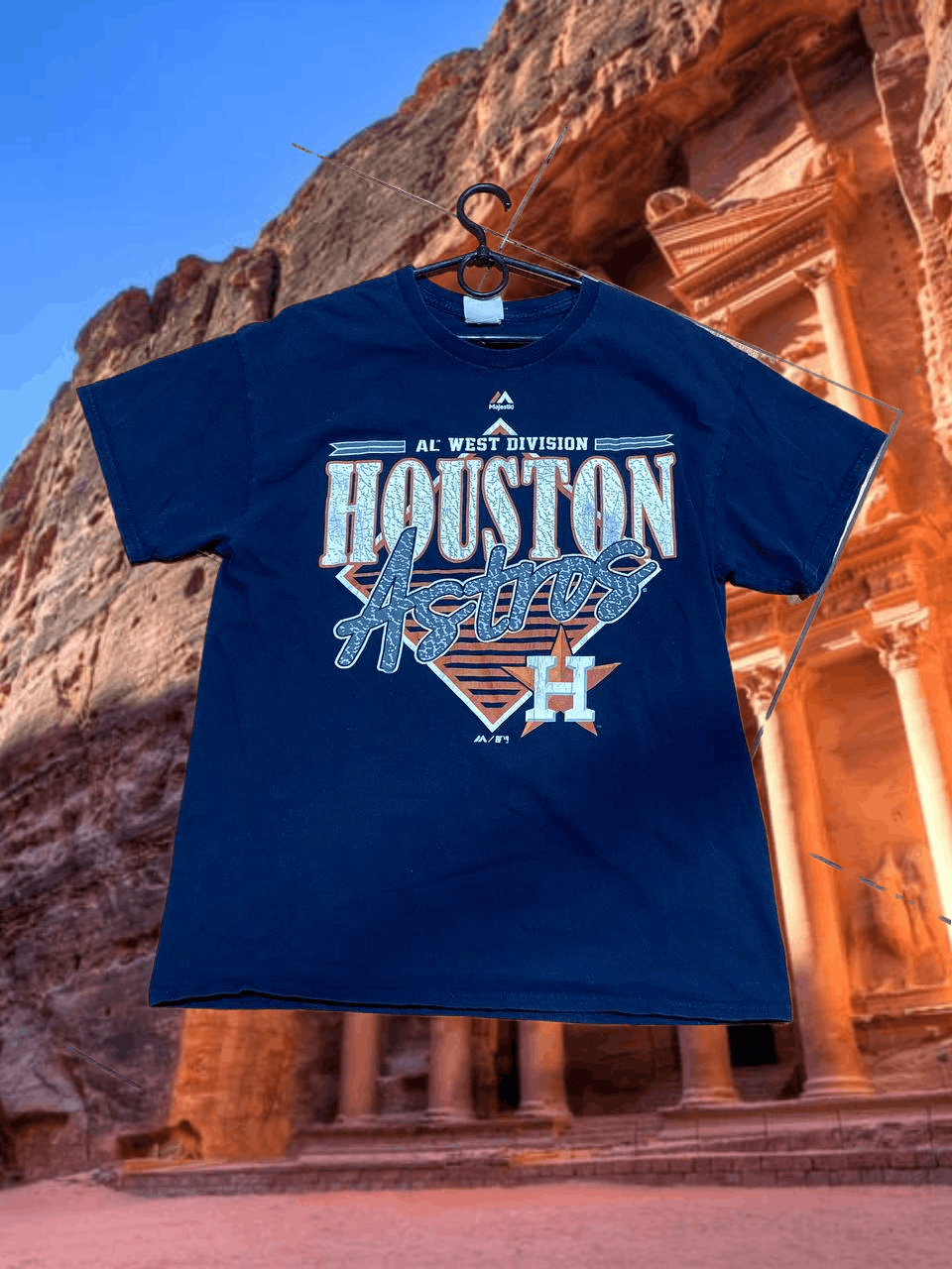 Majestic Vintage big print T-shirt Majestic blue Y2K streetwear Size US L / EU 52-54 / 3 - 1 Thumbnail