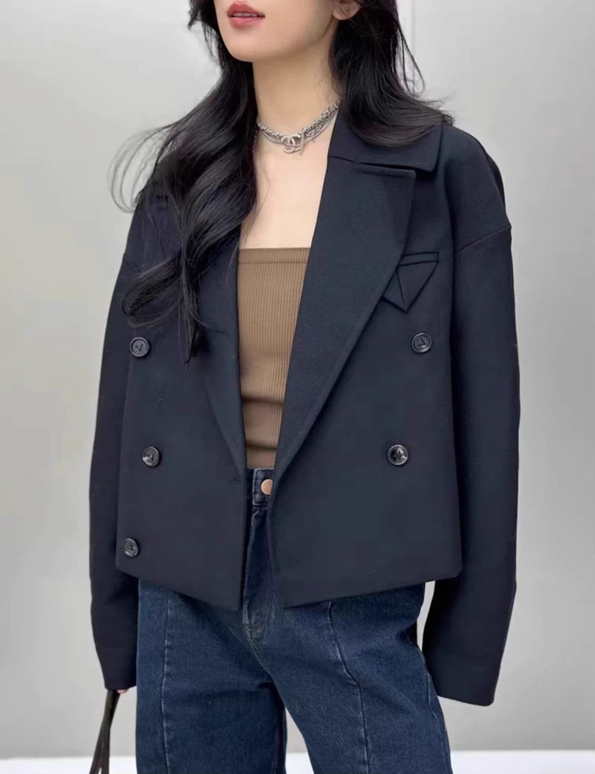 Bottega Veneta BV inverted triangle silhouette blazer black 40 Size S / US 4 / IT 40 - 1 Thumbnail