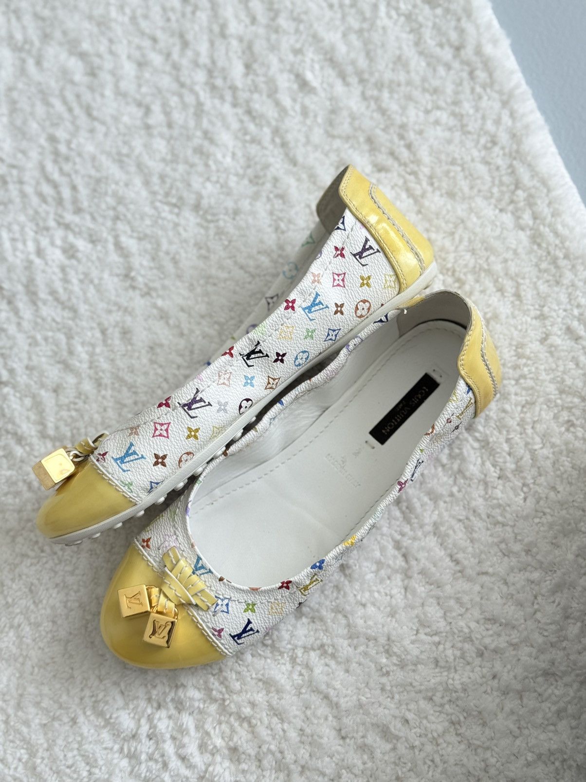 Louis Vuitton × Takashi Murakami LOUIS VUITTON White Monogram Multicolor Ballet Flats Ledies Size US 7 / IT 37 - 7 Thumbnail