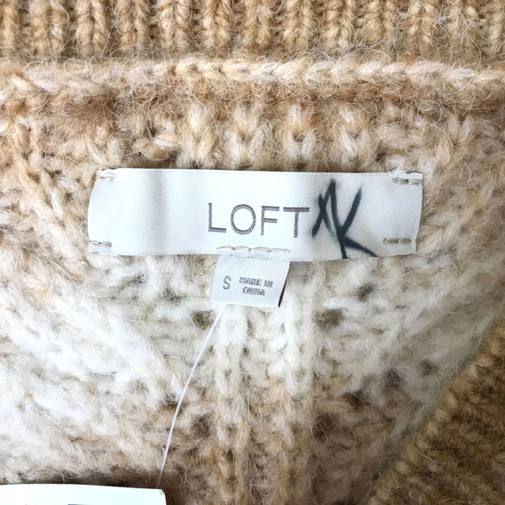 Loft LOFT SWEATER WOMEN'S SMALL BROWN WHITE LONG SLEEVE V NECK PULL-OVER Size S / US 4 / IT 40 - 7 Thumbnail