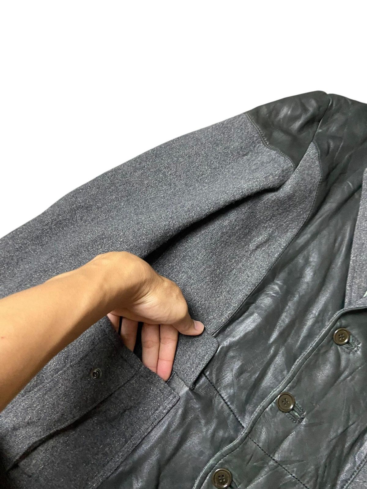 Avirex Avirex Hybrid Leather Patch Wool Jacket (157) Size US M / EU 48-50 / 2 - 2 Thumbnail