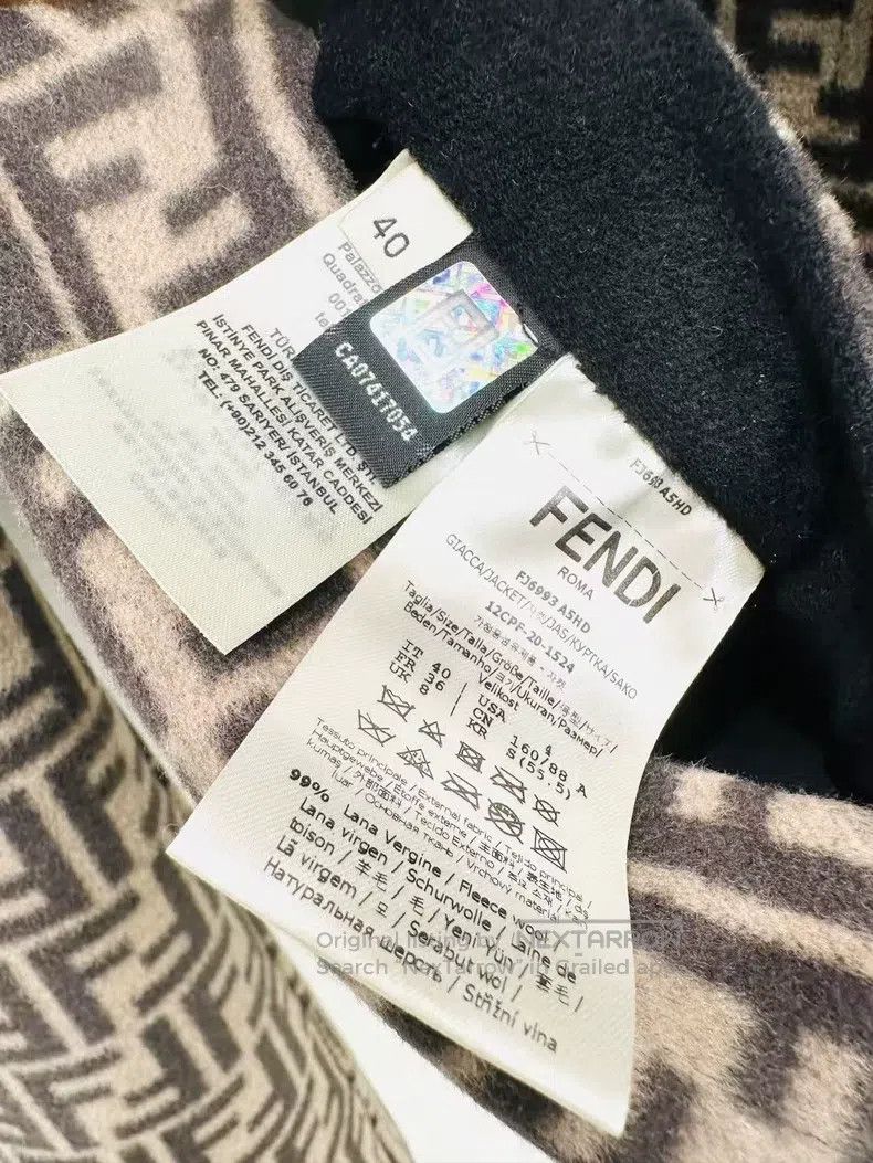 Fendi Fendi Black Brown Monogram Reversible Coat Size XS / US 0-2 / IT 36-38 - 6 Thumbnail
