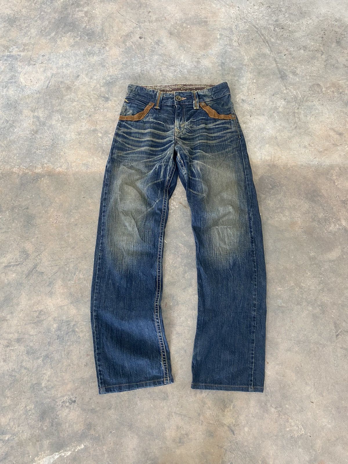 Le Grande Bleu (L.G.B.) Edwin Japan Cowboy Jeans Punk Grunge Mud Wash 90s Size US 29 - 3 Thumbnail