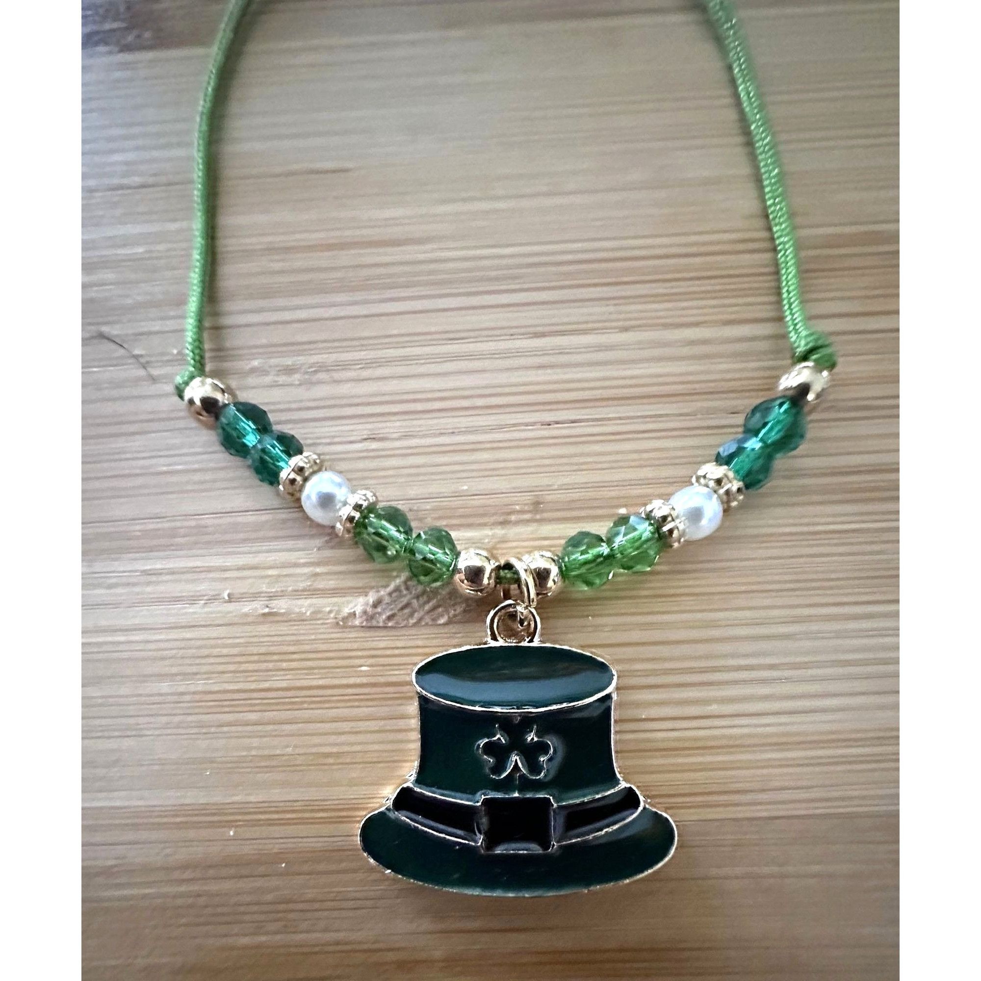 Handmade St Patricks Day Knotted String Beaded Bracelet Anklet Leprec Size ONE SIZE - 4 Thumbnail