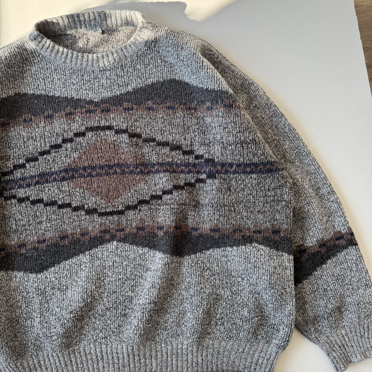 Vintage Vintage Boxy Coloured Geomatric Sweater Boxy Cottage Size US XL / EU 56 / 4 - 4 Thumbnail