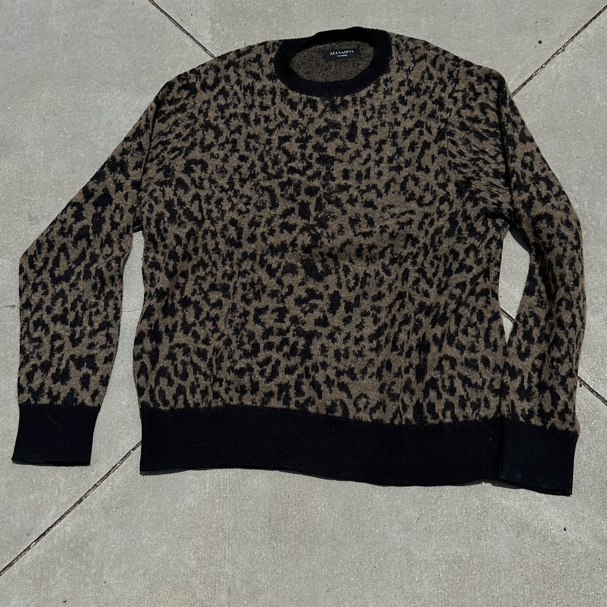 Designer × Vintage Leopard Wool Sweater Size US L / EU 52-54 / 3 - 1 Thumbnail