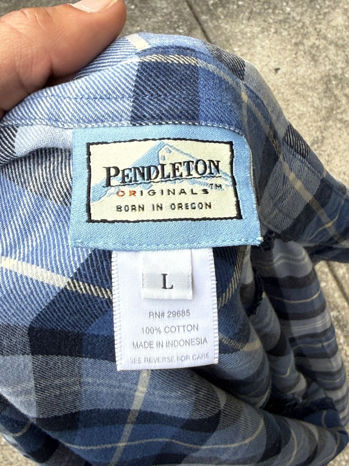 Pendleton Vtg Plaid Gingham Button-Down Cotton Flannel Shirt Size L / US 10 / IT 46 - 3 Thumbnail